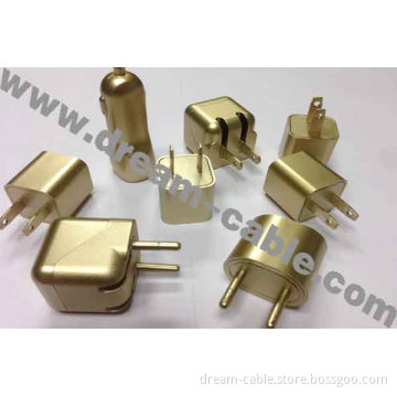 Gold USB Us/EU Plug Folding AC Wall Charger for Apple Series (YTX336)